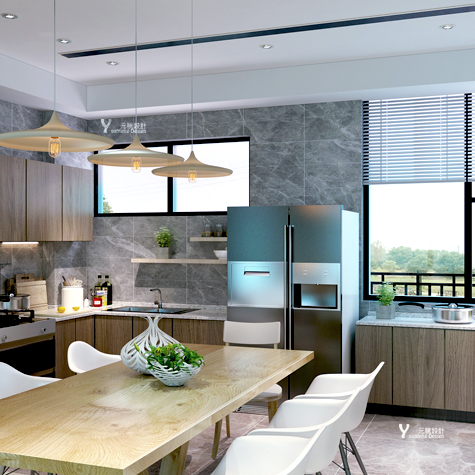 宜蘭元騰空間設計簡潔明亮開放式廚房設計規劃